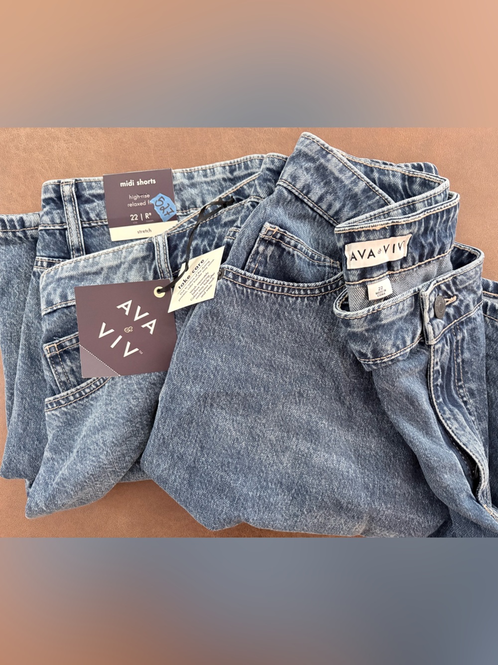✨NWT Ava & Viv Relaxed Jean Shorts - BUNDLE (2!) size 22R